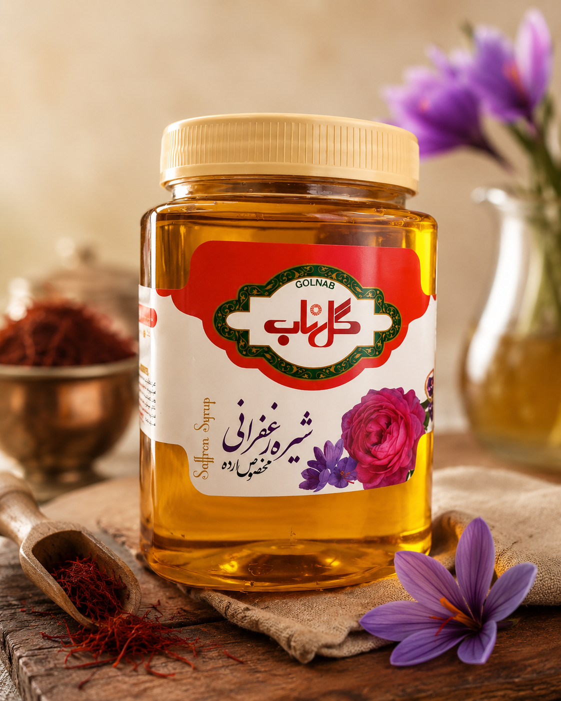 شیره زعفرانی ۸۵۰ گرمی گلناب