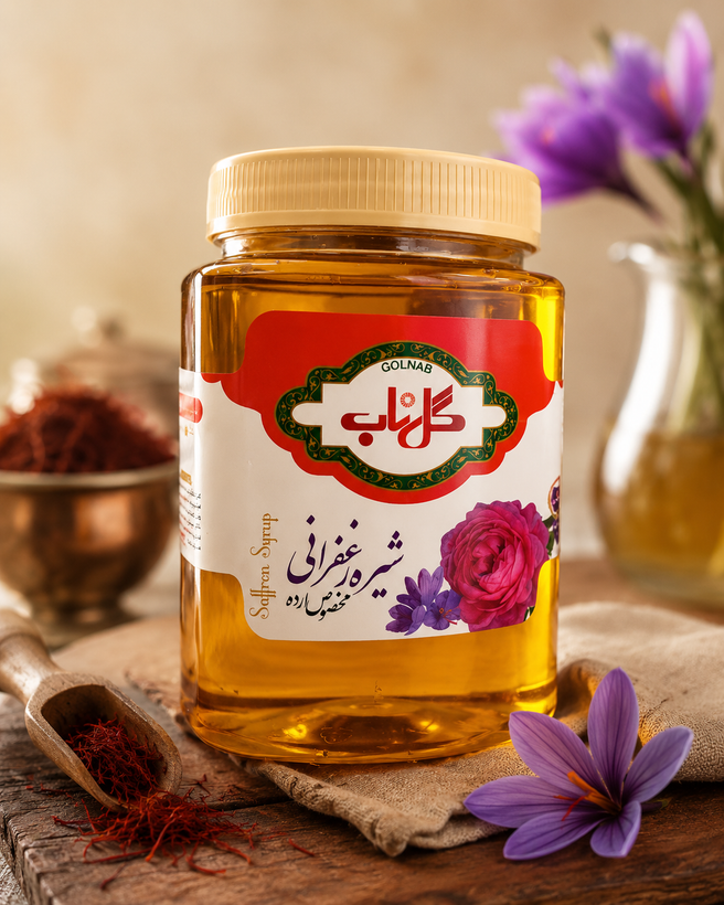 شیره زعفرانی ۸۵۰ گرمی گلناب